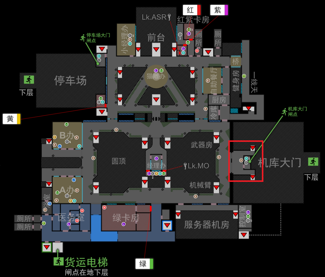 实验室中大门控制室的位置 实验室中大门控制室的位置