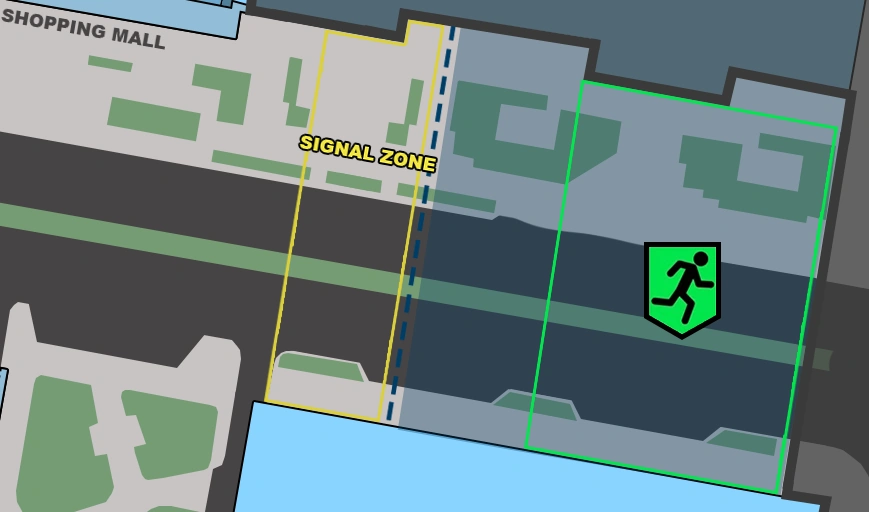 Klimov大街撤离点信号区域 Klimov大街撤离点信号区域