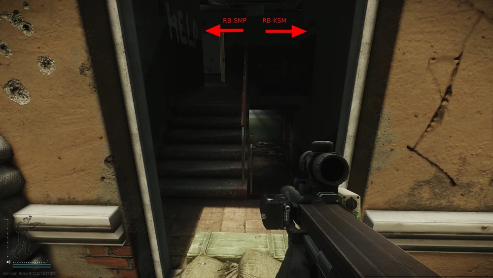 从楼梯前往二楼的两个目标房间 从楼梯前往二楼的两个目标房间