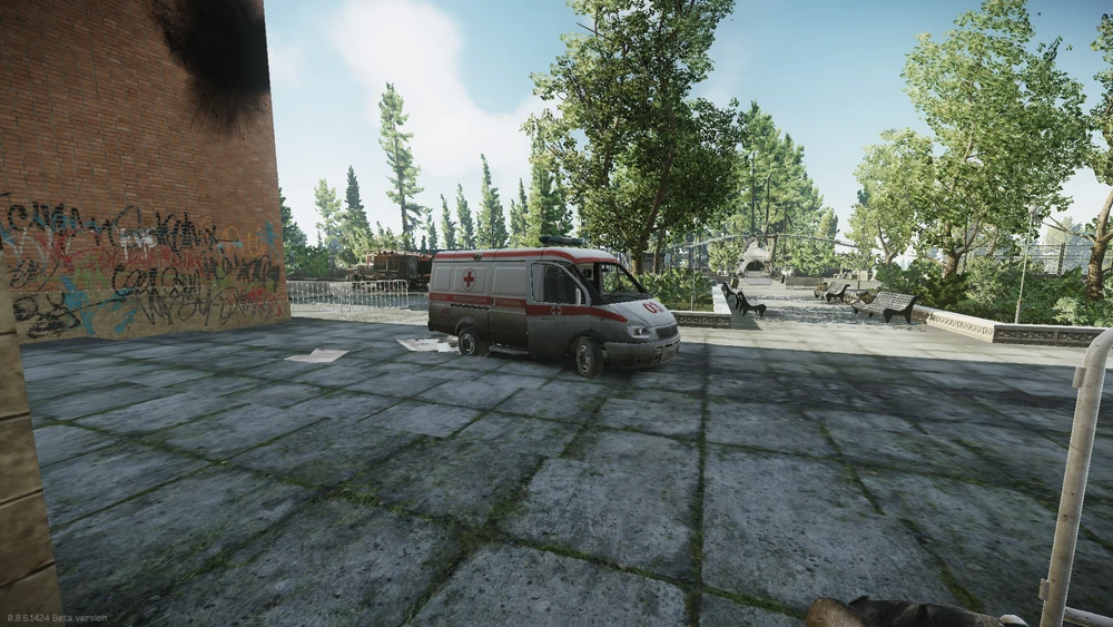 疗养院院内的救护车 疗养院院内的救护车