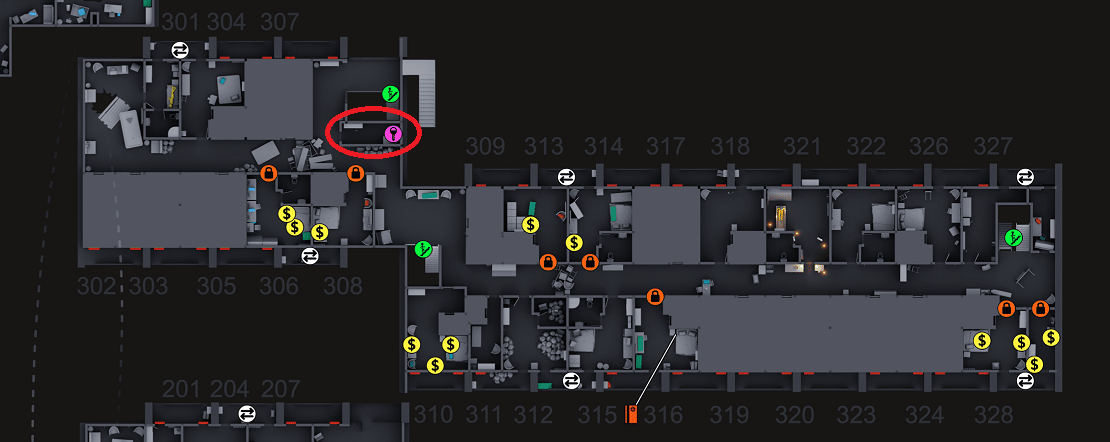 东楼3楼楼梯附近钥匙架位置 东楼3楼楼梯附近钥匙架位置