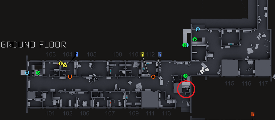 西楼1楼保安室位置 西楼1楼保安室位置