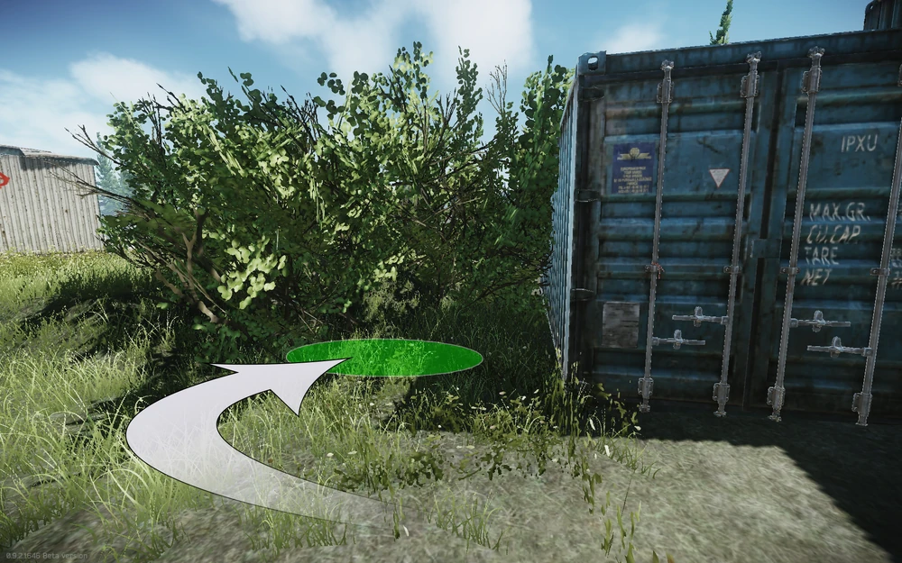 海关的集装箱与小屋之间的灌木丛-2 海关的集装箱与小屋之间的灌木丛-2