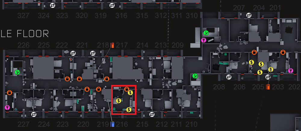 疗养院西楼216房间位置 疗养院西楼216房间位置