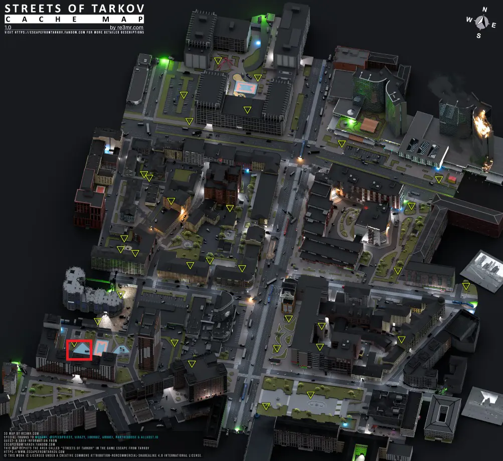 塔科夫街区的儿童游乐场位置