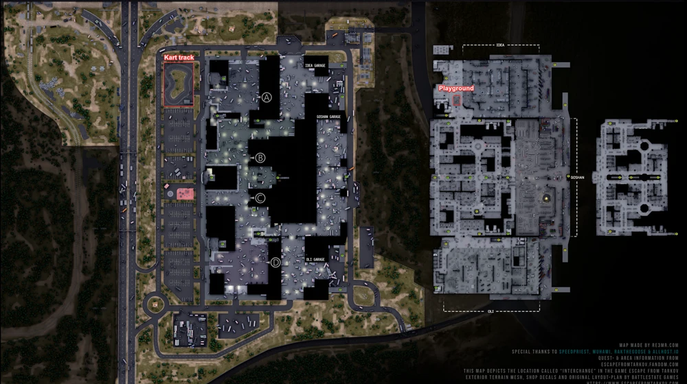 立交桥的卡丁车场与儿童游乐场位置