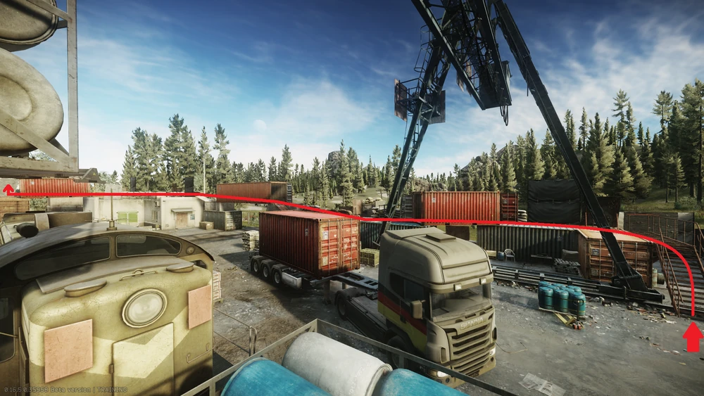 通过铁楼梯离开该区域 通过铁楼梯离开该区域