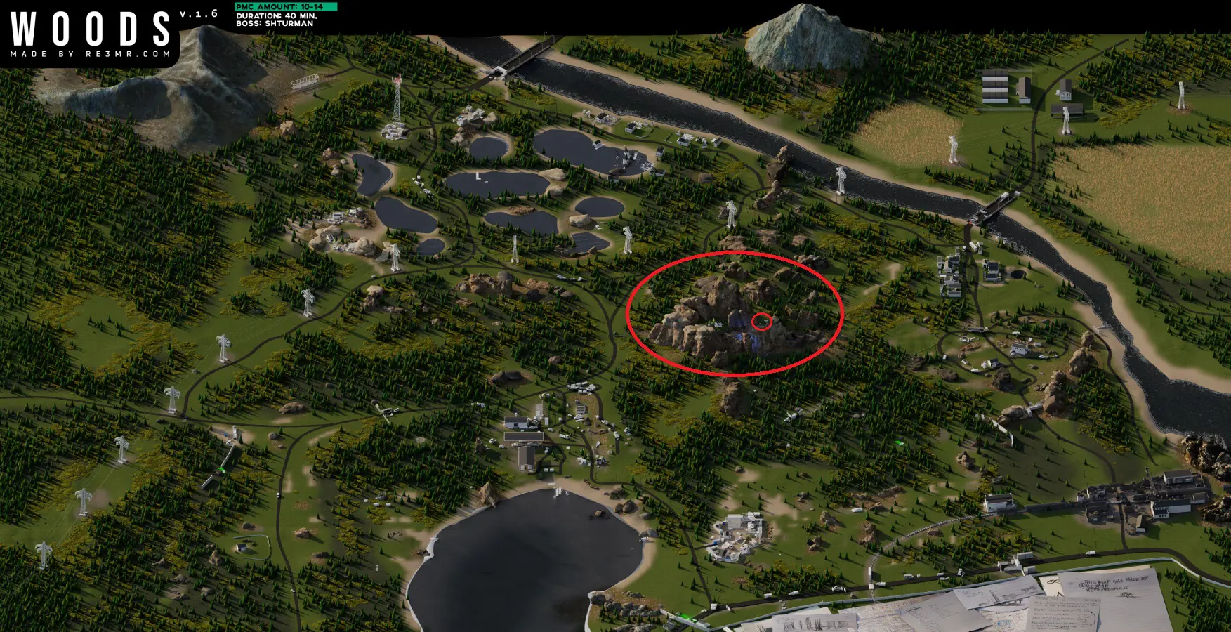 森林的安置位置